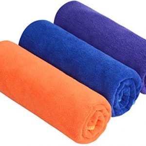 KinHwa Microfiber Workout Towel for Men Women Fast Drying Sweat Towel for Gym Lightweight Sport Fitness Exercise Towels 3 Pack 16Inch x 31Inch